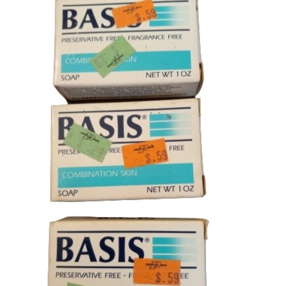 Basis Vintage Bar Soap Lot Of 3 Travel Size 1 oz Combination Skin NOS 1994 - Picture 1 of 7
